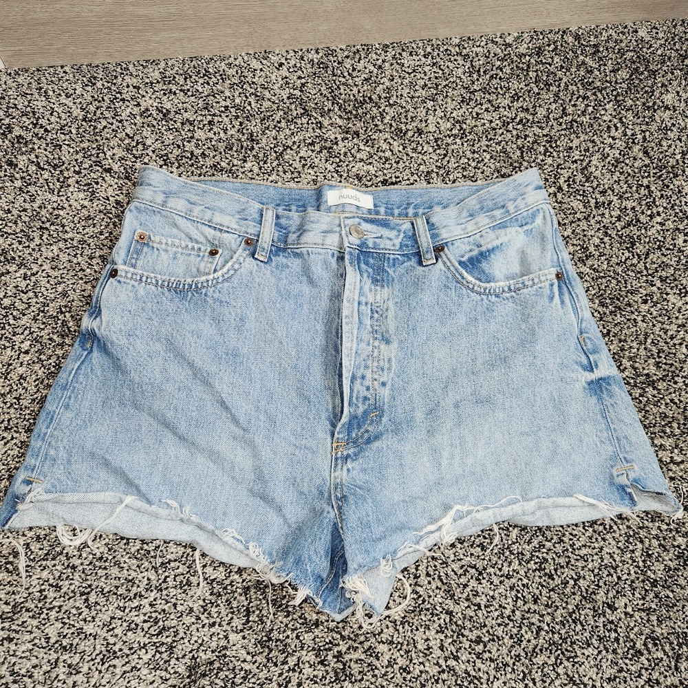 Nuuds Jean Shorts Hi Rise Booty Button Fly,Western County Concert Size 29 Curve